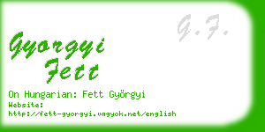gyorgyi fett business card
